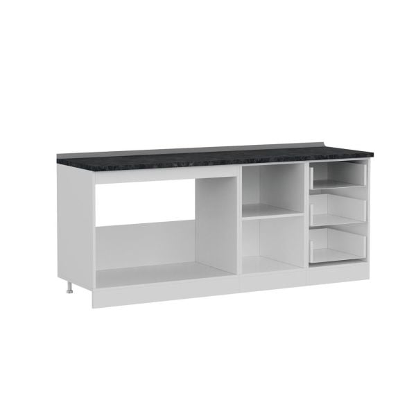 Minar 200 Cm Mutfak Dolabı Beyaz Antrasit 200-A2-Alt Modül