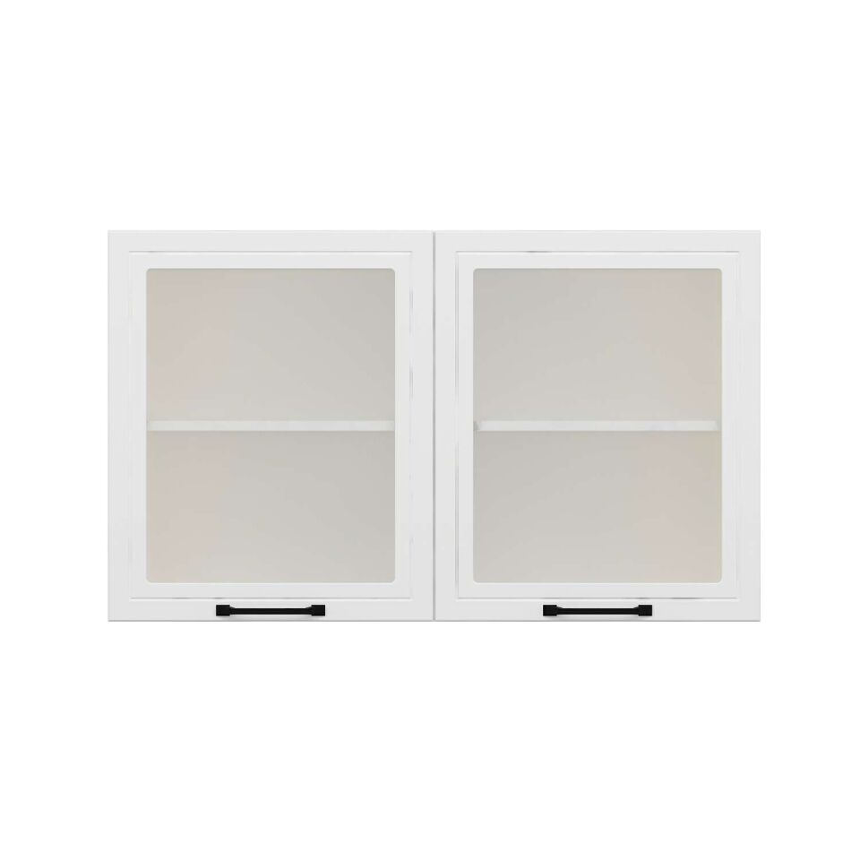 Alvinka Mutfak Ledli Modül Üst 2Dk1R 120-H72Cm Mbr A Cam  Beyaz  Beyaz Mdf Gövde