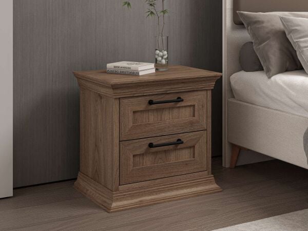 Retro 2 Çekmeceli Komodin - Rahle Ceviz