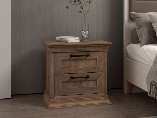 Retro 2 Çekmeceli Komodin - Rahle Ceviz