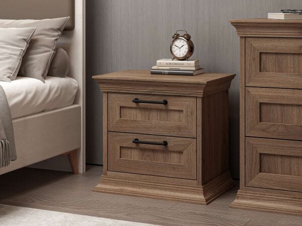 Retro 2 Çekmeceli Komodin - Rahle Ceviz