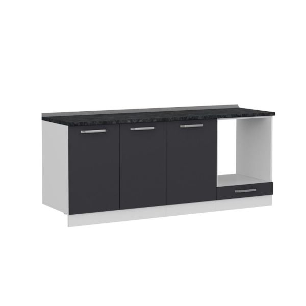 Minar 200 Cm Mutfak Dolabı Beyaz Antrasit 200-A6-Alt Modül