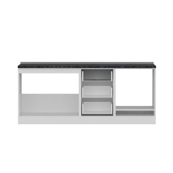 Minar 200 Cm Mutfak Dolabı Beyaz Dore 200-D3-Alt Modül