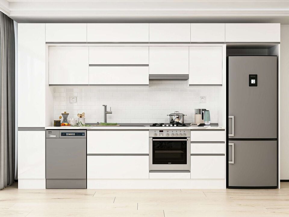 Alvinka 370X240 Cm High Gloss Mutfak Dolabı Mbb-E80B40S50-1