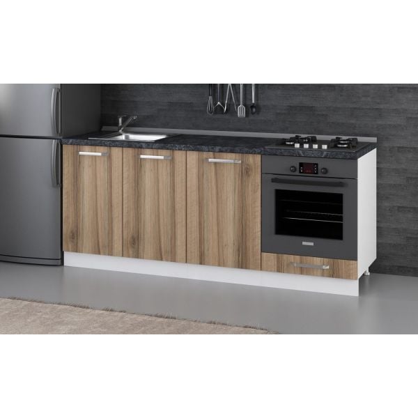 Minar 200 Cm Mutfak Dolabı Beyaz Dore 200-D6-Alt Modül