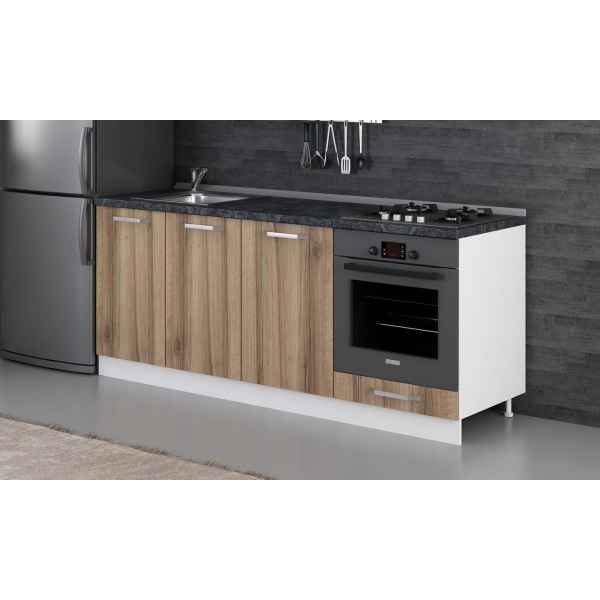 Minar 200 Cm Mutfak Dolabı Beyaz Dore 200-D6-Alt Modül