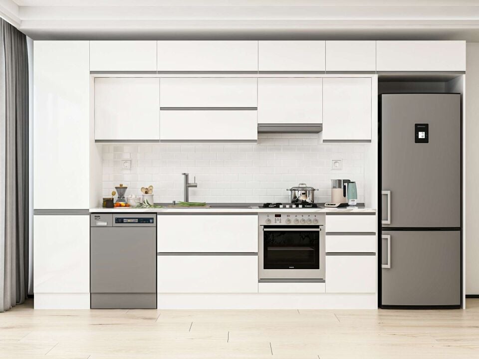 Alvinka 385X240 Cm High Gloss Mutfak Dolabı Mbb-E90B50S45-1