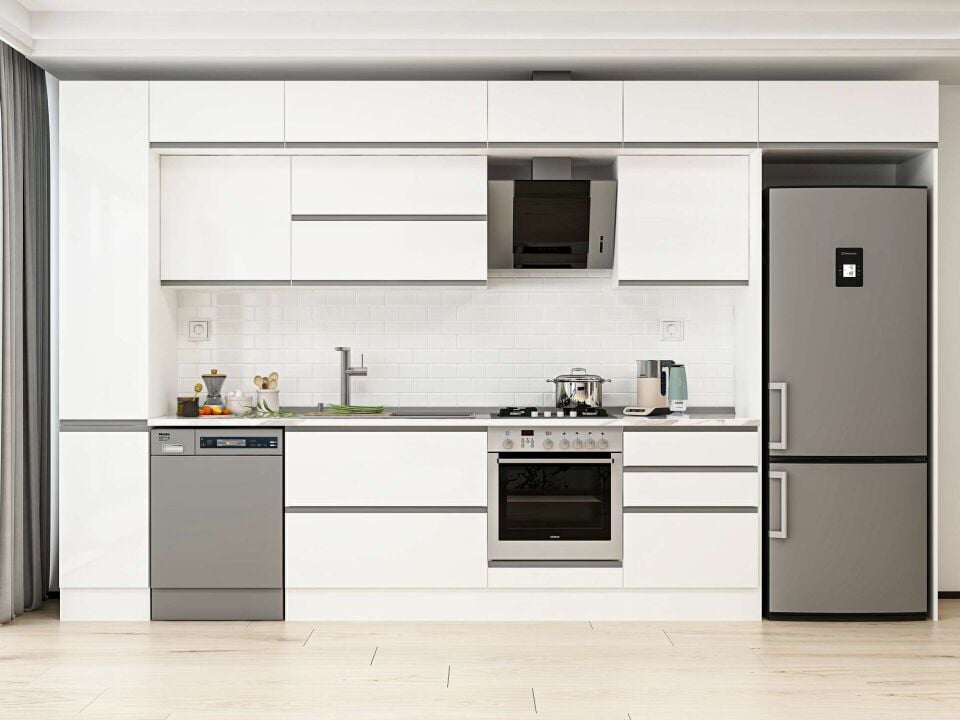 Alvinka 380X240 Cm High Gloss Mutfak Dolabı Mbb-E80B40S60-2