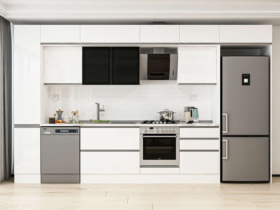 Alvinka 380X240 Cm High Gloss Mutfak Dolabı Mbb-E80B40S60-3