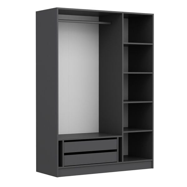 Kale Plus 3 Mebran Kapaklı 2Ç Dolap Antrasit Mebran