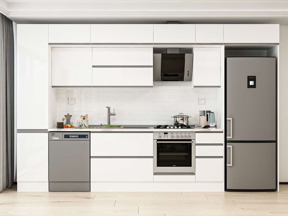 Alvinka 365X240 Cm High Gloss Mutfak Dolabı Mbb-E80B45S40-2