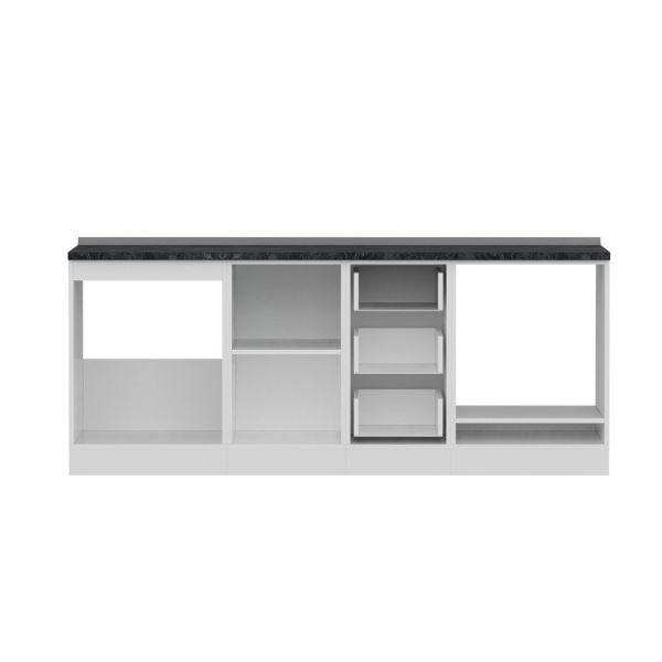 Minar 205 Cm Mutfak Dolabı Beyaz Antrasit 205-A3-Alt Modül