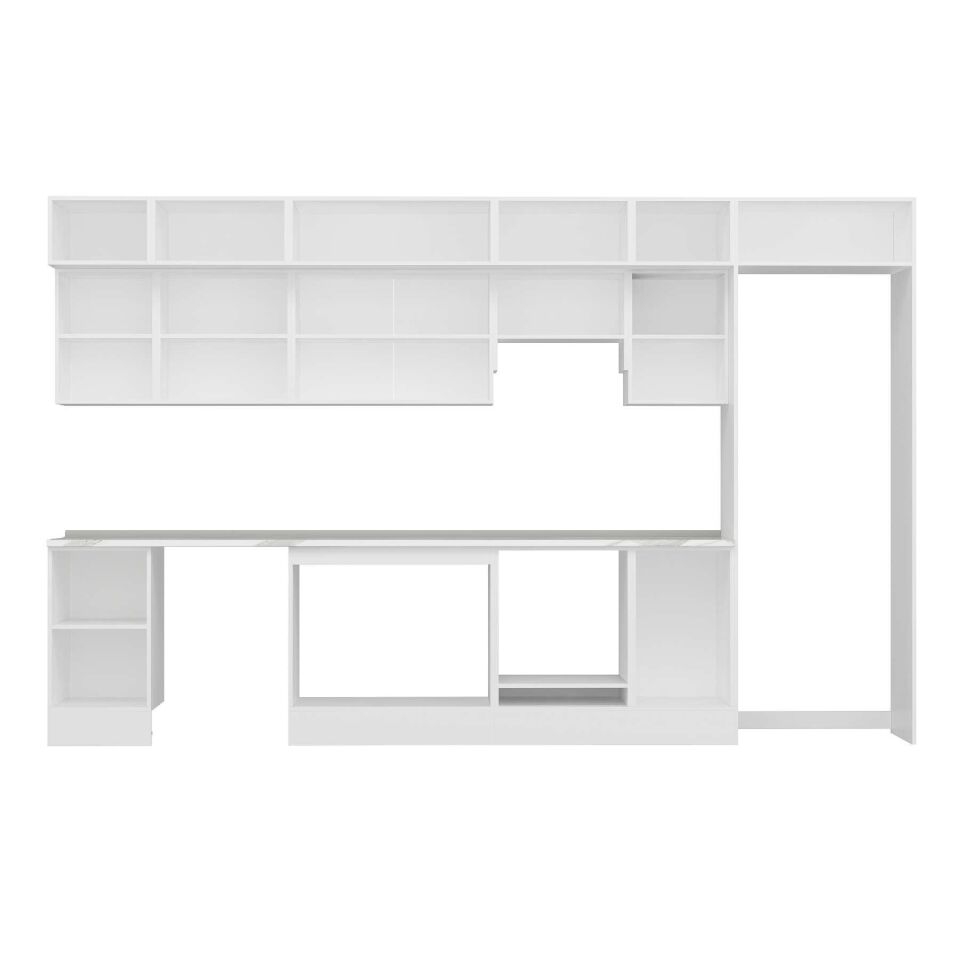 Alvinka 380X240 Cm High Gloss Mutfak Dolabı Mb-E90S45S45-1 High Gloss | Antrasit - Suntalam