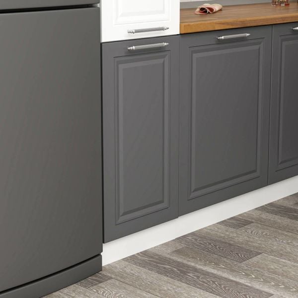 MİNAR 45 CM MUTFAK BOY DOLABI BEYAZ ANTRASİT D45-MCBA1