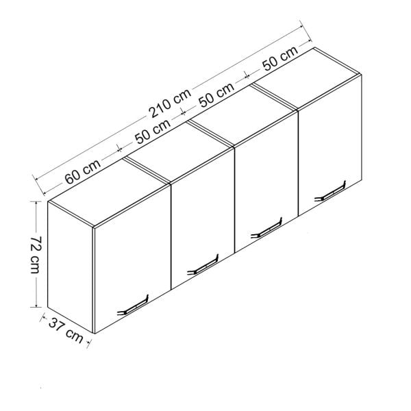 Minar 210 Cm Mutfak Dolabı Beyaz 210-B1-Üst Modül