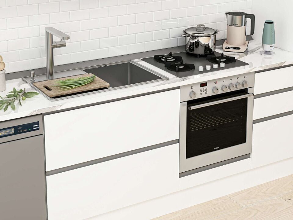 Alvinka 380X240 Cm High Gloss Mutfak Dolabı Mb-E90S45S45-2 High Gloss | Beyaz - Mdf
