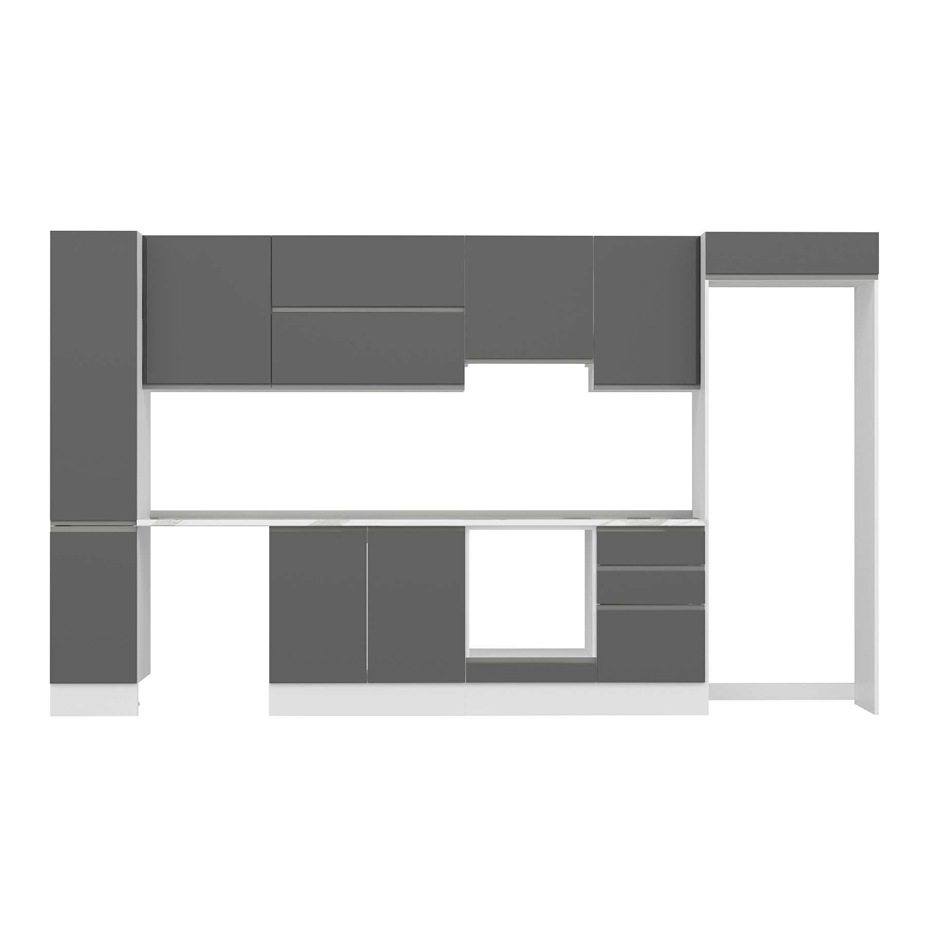 Alvinka 370X222 Cm High Gloss Mutfak Dolabı Mbb-E80B40S50-1 High