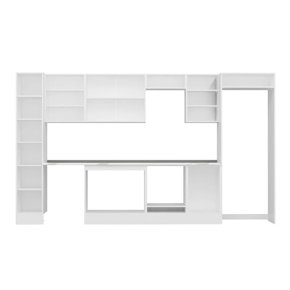 Alvinka 370X222 Cm High Gloss Mutfak Dolabı Mbb-E80B40S50-2 High Gloss | Beyaz - Suntalam