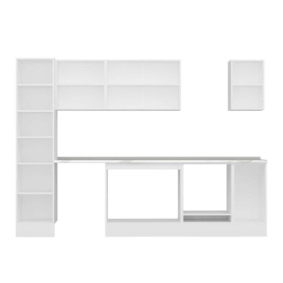 Alvinka 295X210 Cm Klasik Mebran Mutfak Dolabı Mb-E90B45S40-2 Mebran | Kumtaşı - Mdf
