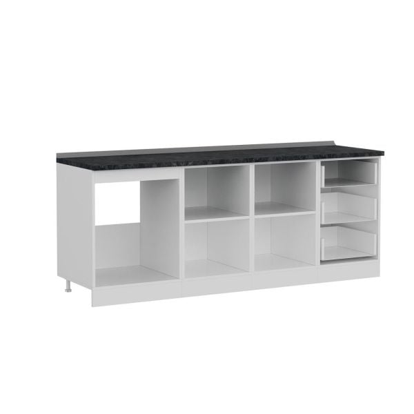 Minar 210 Cm Mutfak Dolabı Beyaz Antrasit 210-A1-Alt Modül