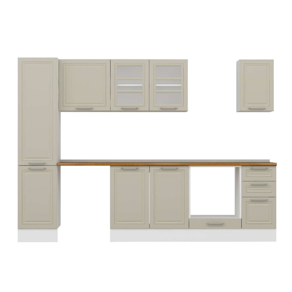 Alvinka 295X210 Cm Klasik Mebran Mutfak Dolabı Mb-E90B45S40-3 Mebran | Kumtaşı - Suntalam