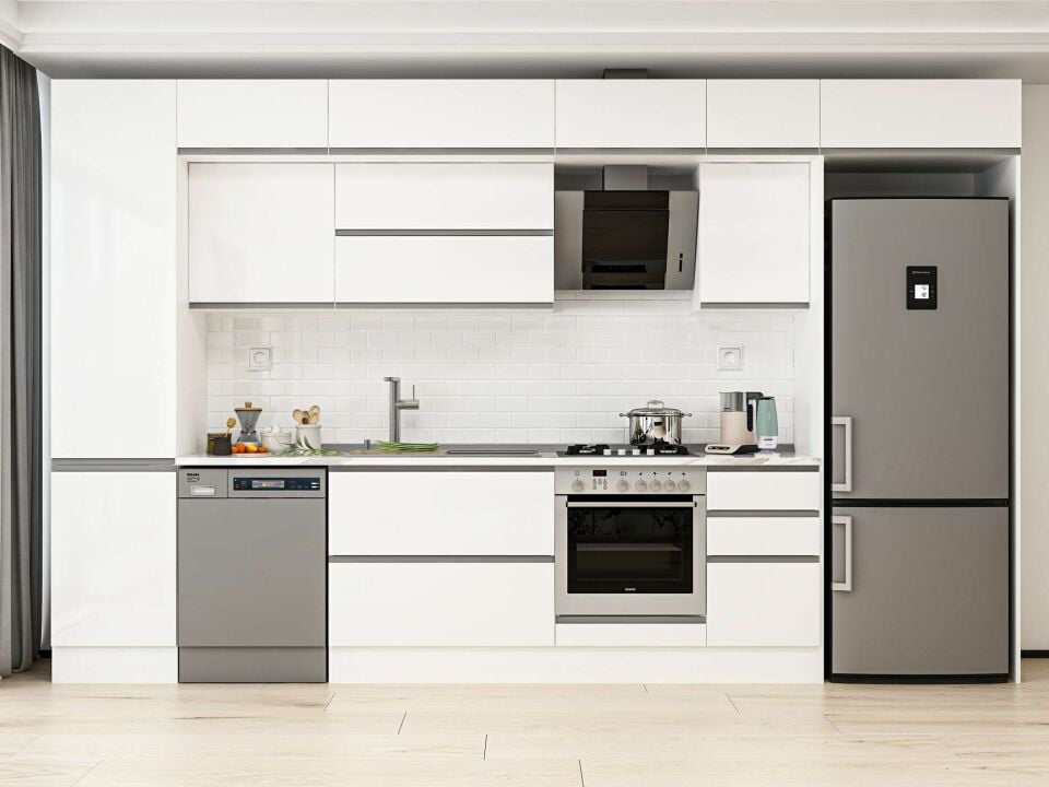 Alvinka 375X240 Cm High Gloss Mutfak Dolabı Mbb-E80B50S45-2