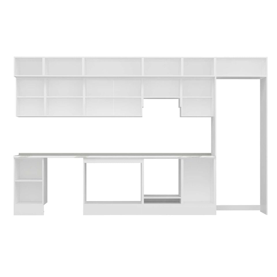 Alvinka 385X240 Cm High Gloss Mutfak Dolabı Mb-E90S45S50-1 High Gloss | Antrasit - Mdf