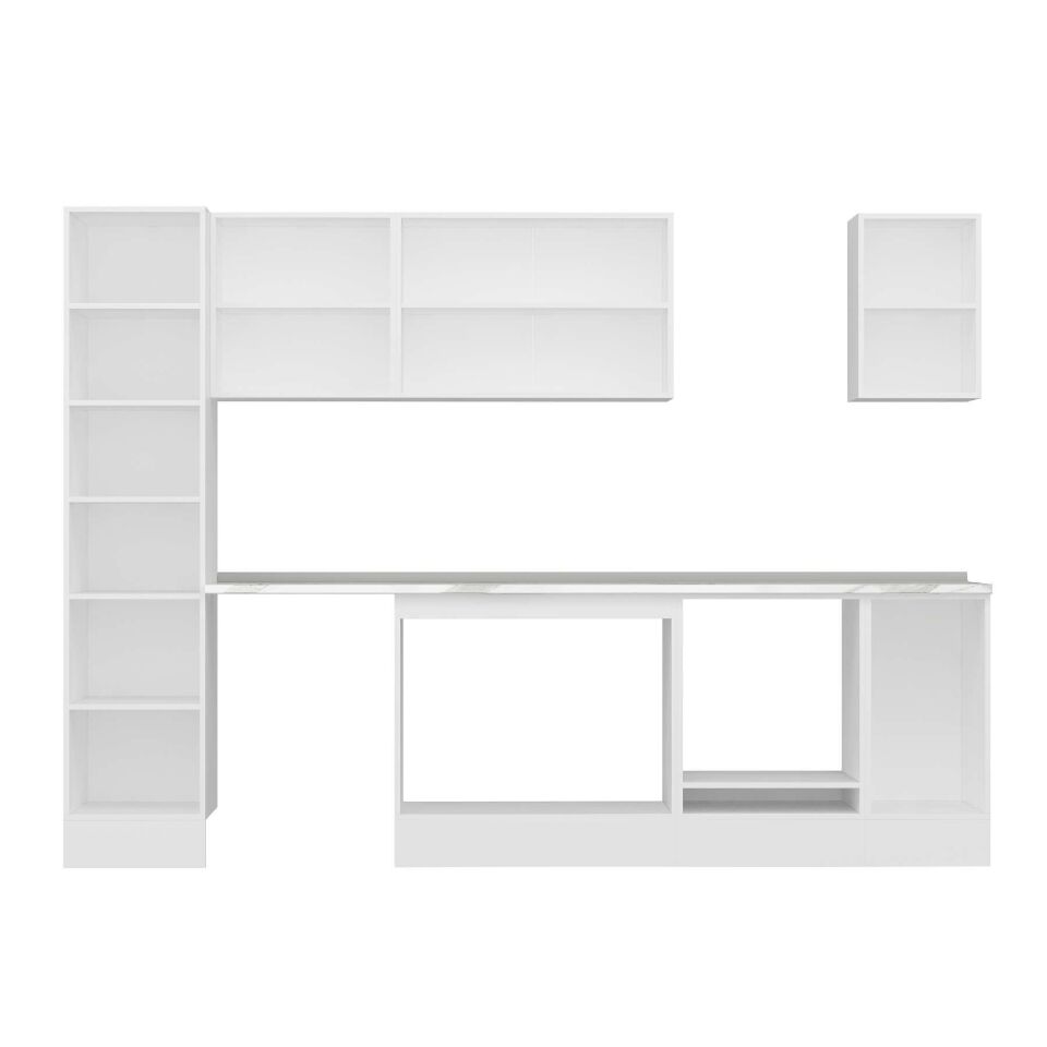 Alvinka 295X210 Cm Klasik Mebran Mutfak Dolabı Mb-E90B45S40-3 Mebran | Kumtaşı - Mdf