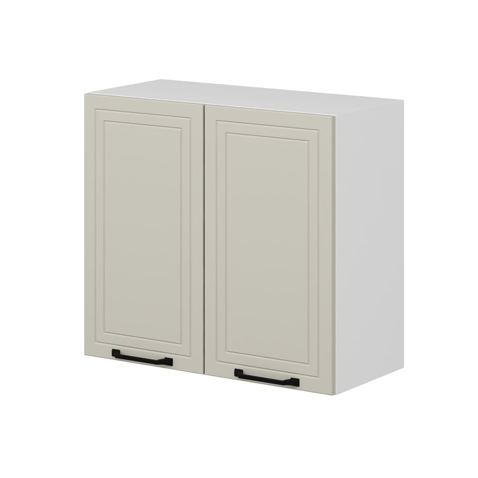 Alvinka Mutfak Modül Mbr_A Üst 2Dk1R 80-H72Cm Dolap Beyaz Kumtaşı Mdf