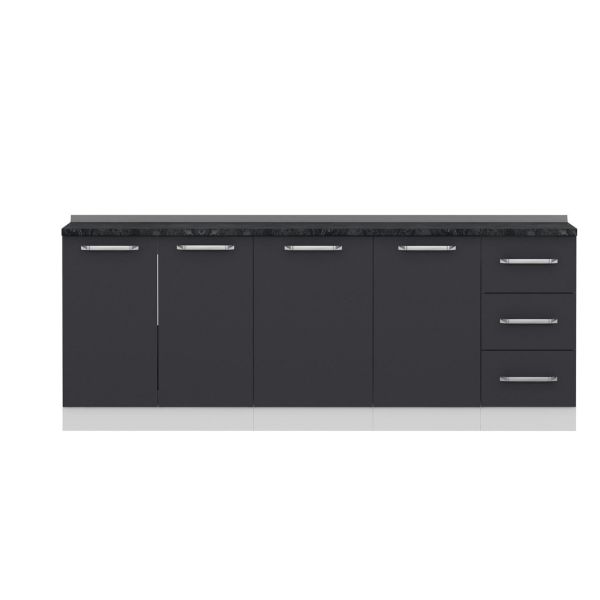 Minar 215 Cm Mutfak Dolabı Beyaz Antrasit 215-A1-Alt Modül