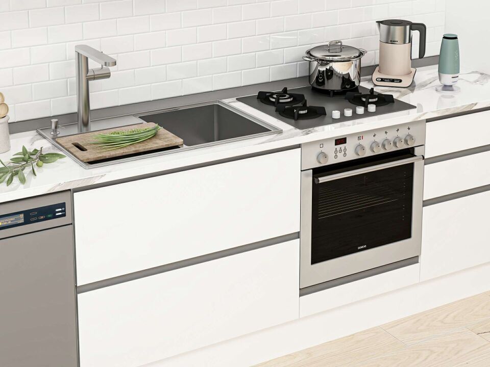 Alvinka 395X240 Cm High Gloss Mutfak Dolabı Mb-E90S45S60-2 High Gloss | Beyaz - Mdf