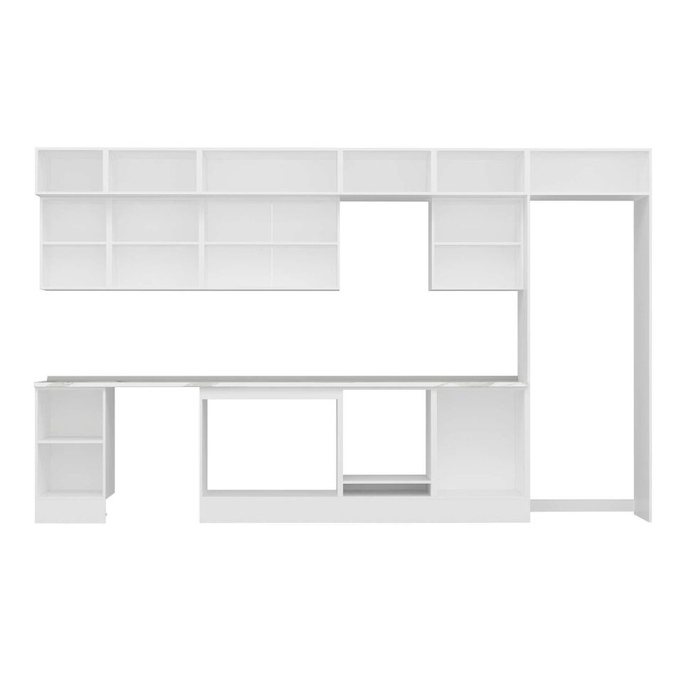Alvinka 395X240 Cm High Gloss Mutfak Dolabı Mb-E90S45S60-2 High Gloss | Beyaz - Mdf