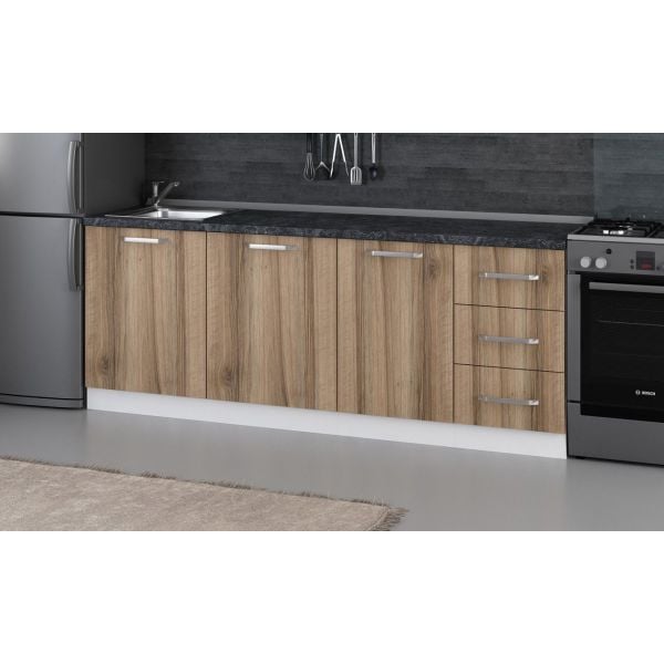 Minar 215 Cm Mutfak Dolabı Beyaz Dore 215-D2-Alt Modül