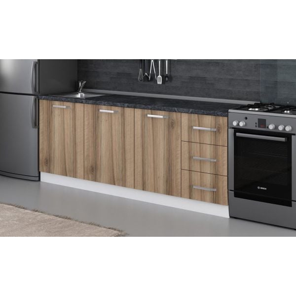 Minar 215 Cm Mutfak Dolabı Beyaz Dore 215-D2-Alt Modül