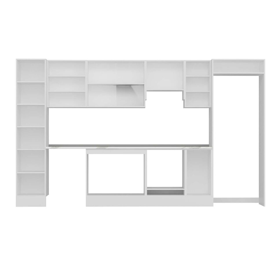 Alvinka 365X222 Cm High Gloss Mutfak Dolabı Mbb-E80B45S40-1 High Gloss | Antrasit - Suntalam