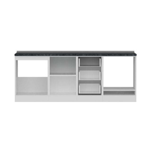 Minar 215 Cm Mutfak Dolabı Beyaz Dore 215-D3-Alt Modül