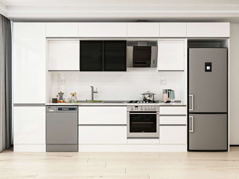 Alvinka 390X240 Cm High Gloss Mutfak Dolabı Mbb-E80B60S50-3