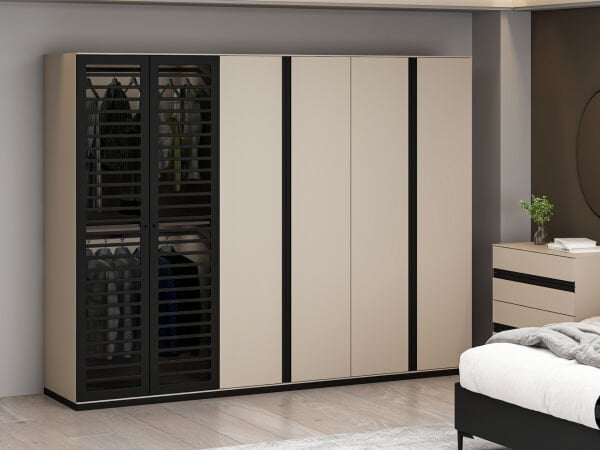 Star 6 Kapaklı Mbrn Dolap Soft- Kumtası Siyah