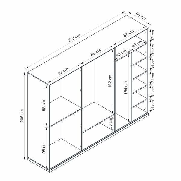 Star 6 Kapaklı Mbrn Dolap Soft- Kumtası Siyah