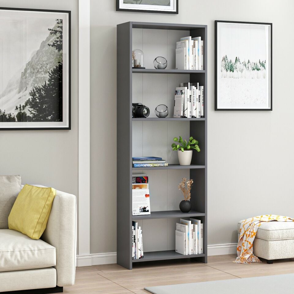 Minar 5 Raflı Kitaplık - Antrasit