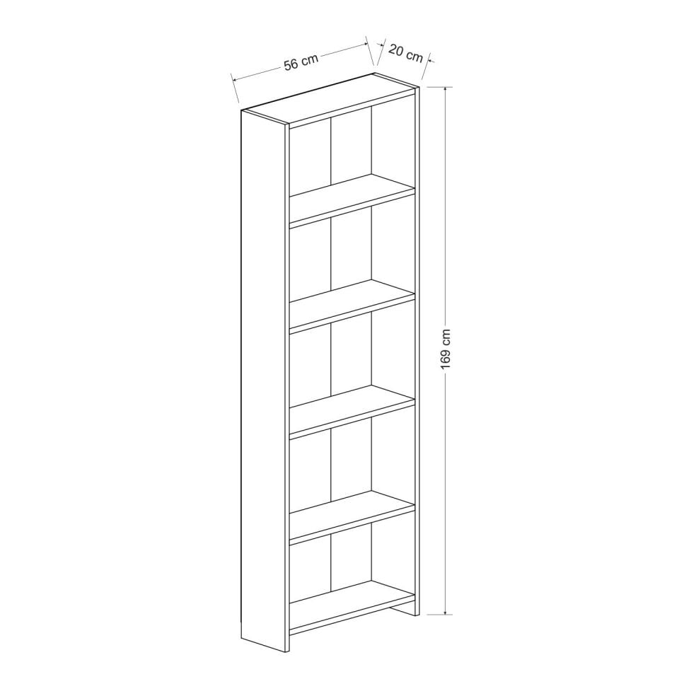 Minar 5 Raflı Kitaplık - Antrasit