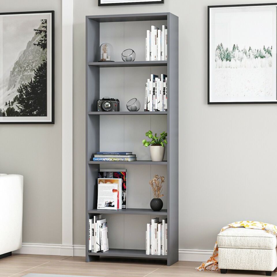 Minar 5 Raflı Kitaplık - Antrasit