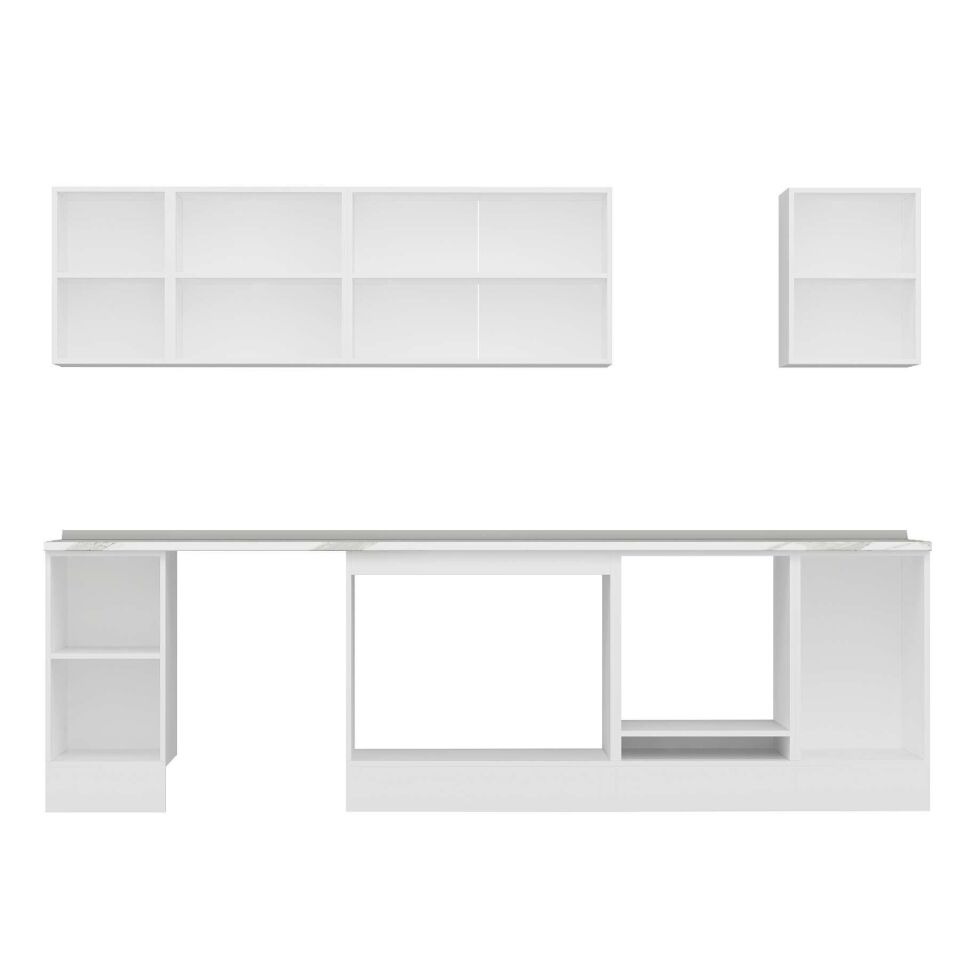 Alvinka 285X210 Cm High Gloss Mutfak Dolabı M-E80S40S45-2 High Gloss | Beyaz - Suntalam