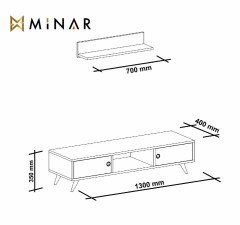 Minar Aspen Tv Ünitesi Tv Sehpası Beyaz/İstanbul
