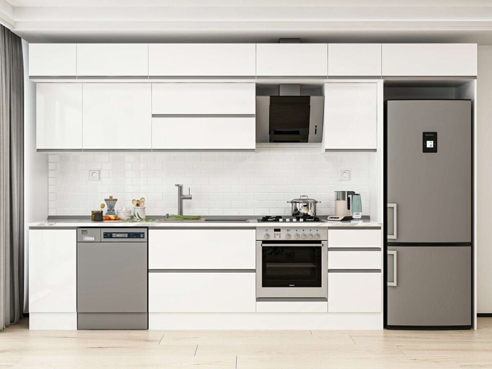 Alvinka 375X240 Cm High Gloss Mutfak Dolabı Mb-E90S40S45-2