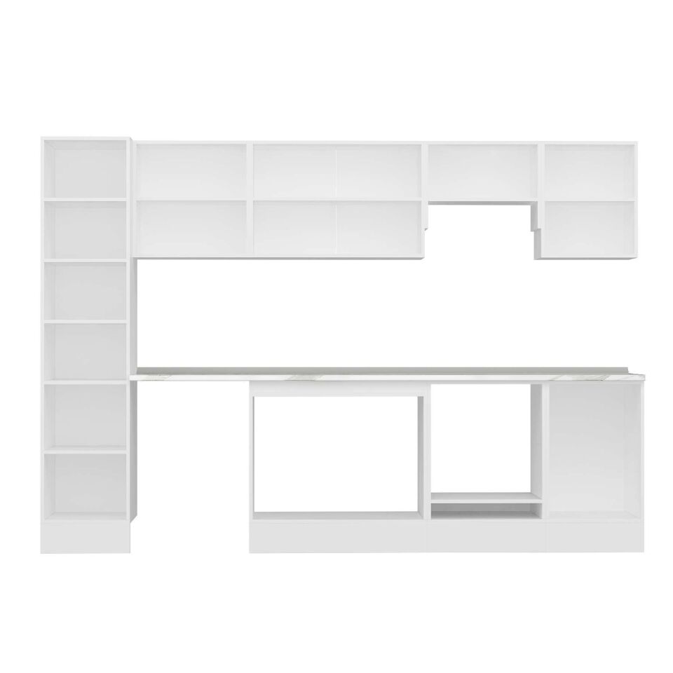 Alvinka 305X210 Cm Klasik Mebran Mutfak Dolabı Mb-E90B45S50-1 Mebran | Kumtaşı - Mdf