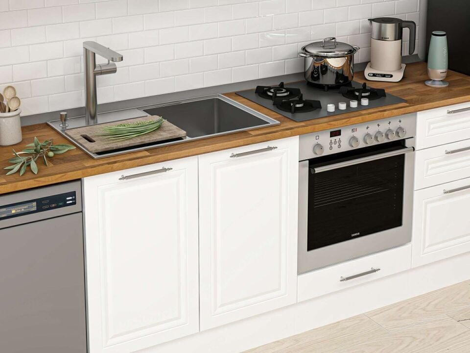 Alvinka 300X210 Cm Klasik Mebran Mutfak Dolabı Beyaz Beyaz Mb-E80B50S50-3
