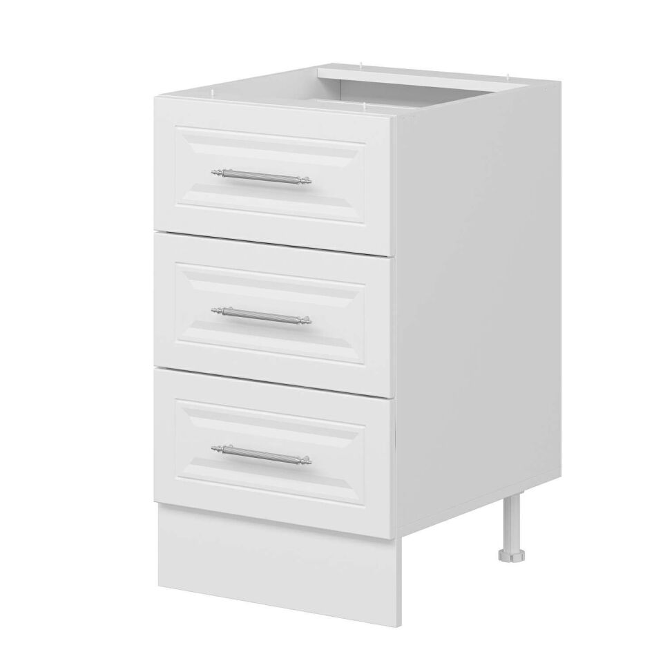 Alvinka Mutfak Modül Mbr_C Alt 3Ç 50Cm Dolap Beyaz Beyaz Mdf