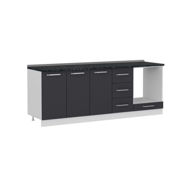 Minar 220 Cm Mutfak Dolabı Beyaz Antrasit 220-A4-Alt Modül