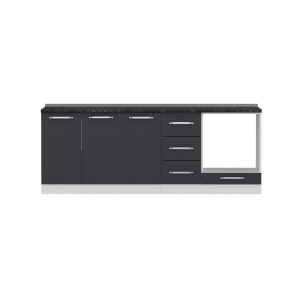 Minar 220 Cm Mutfak Dolabı Beyaz Antrasit 220-A4-Alt Modül